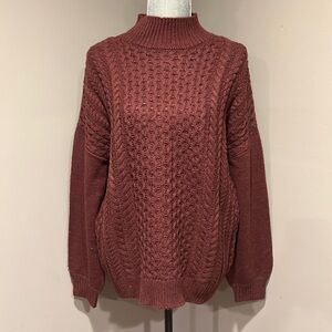 Burgundy cable knit sweater